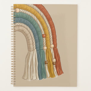 Minimaliste Tons Terre Boho Macramé Arc-en-ciel
