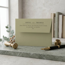 Minimaliste Vert Sauge Adresse de Retour Élégant M
