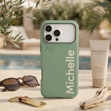 Minimaliste Vert Sauge & Monogramme Personnalisé N