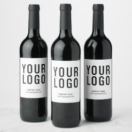 Minimaliste White Business Logo Vin Étiquettes bou