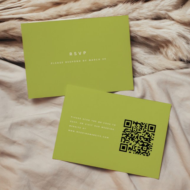 Minimalistic Bright Green Wedding RSVP QR Code (Créateur téléchargé)