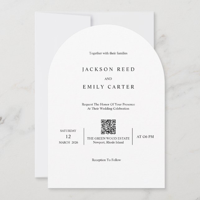 Minimalistic Modern Wedding Invitation Card (Devant)