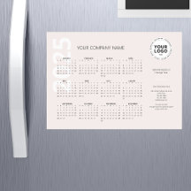 Minimum Pale Blush Cream Business Calendar 2025