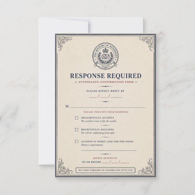 Ministère du Mariage Réponse de Mariage Drôle (Devant)