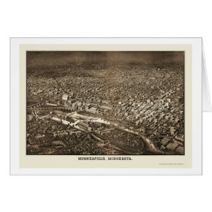Minneapolis, carte panoramique de manganèse - 188