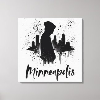 Minneapolis Ink Blot Skyline toile d'art