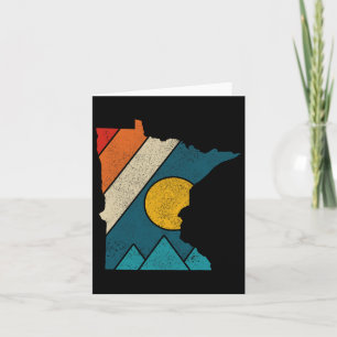 Minnesota Carte de l'état Vintage Montagnes Randon