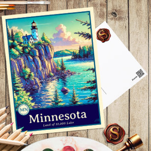 Minnesota Carte postale ombragée style Anime