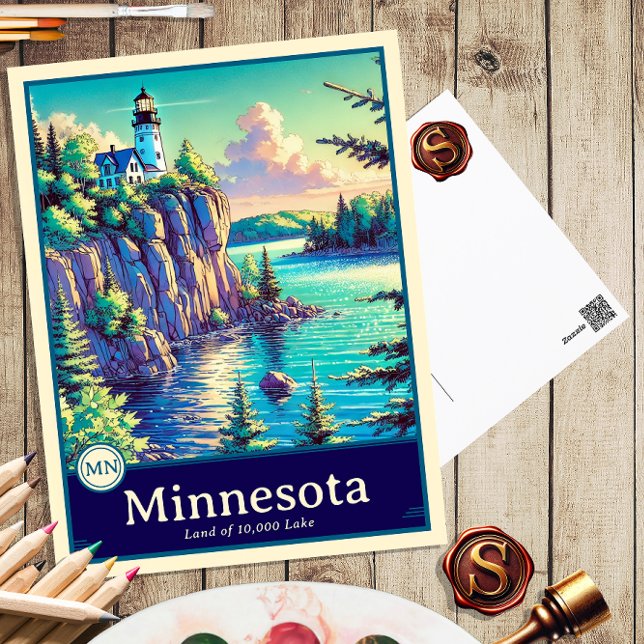 Minnesota | Carte postale ombragée style Anime (Créateur téléchargé)