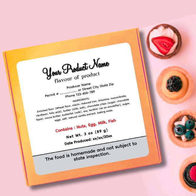 Minnesota Cottage Food Law Étiquette home boulange (Créateur téléchargé)