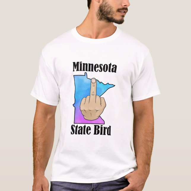 Minnesota État oiseau t-shirt couleur du doigt cen (Devant)