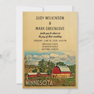 Minnesota ferme Faire-part de mariage grange rusti