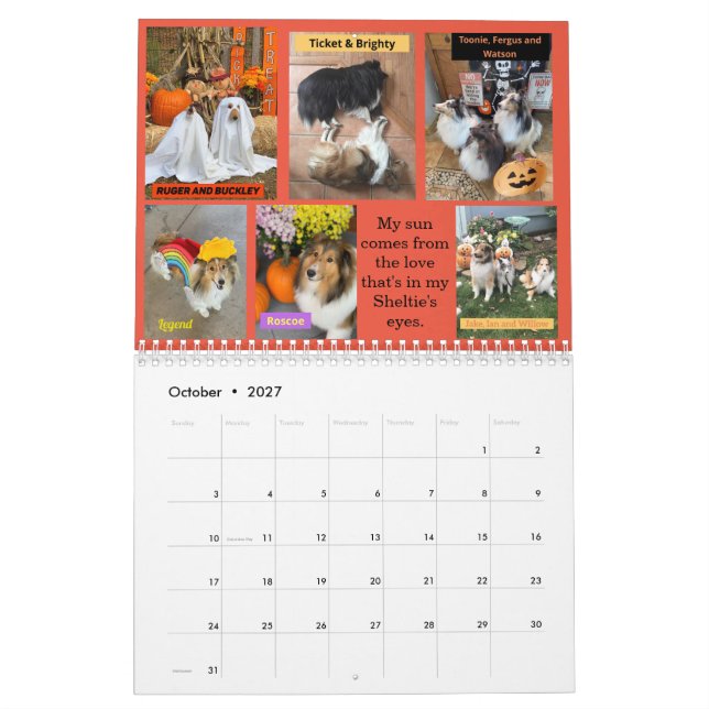 Minnesota Sheltie Secourt 2022 Calendrier (Oct 2027)