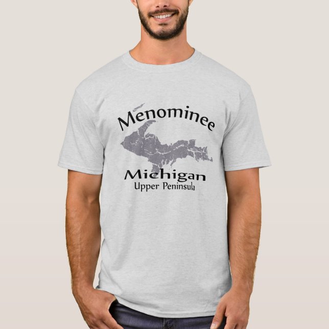 Minominee Michigan Carte Design T-shirt (Devant)