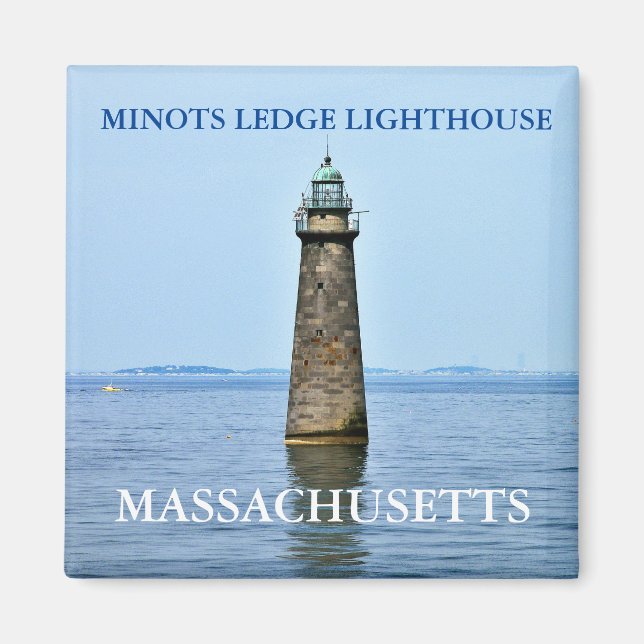 Minots Ledge Lighthouse, Massachusetts Magnet (Devant)
