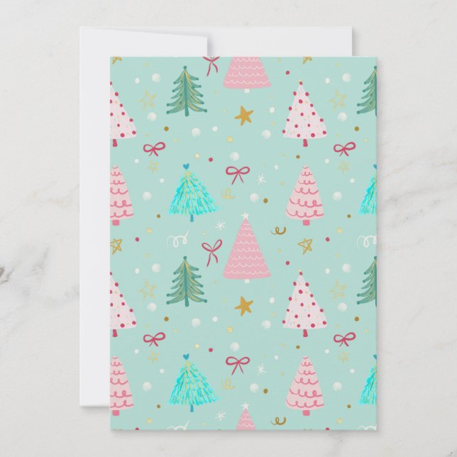 Mint Christmas Tree Invitation (Devant)