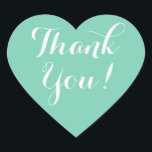 Mint coeur forme mariage faveur merci stickers<br><div class="desc">Un mariage en forme de coeur à la menthe grâce aux autocollants. Couleur arrière - plan personnalisée et verte et blanche. Élégante typographie de script. Utilisez comme scellants d'enveloppe romantique ou comme étiquette de mariage pour remercier les invités. Symbole d'amour mignon avec texte élégant. Aussi pratique pour d'autres occasions comme...</div>