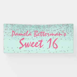 Mint Green avec Bling Sweet 16 banderole