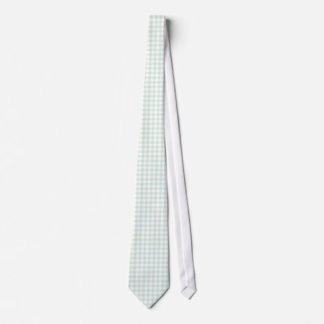 Mint Green En vichy Motif Cravates Pour Hommes (Devant)