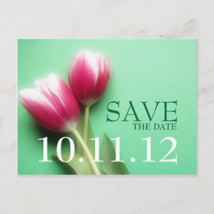 Mint Green et Fuchsia Enregistrer la date Carte po