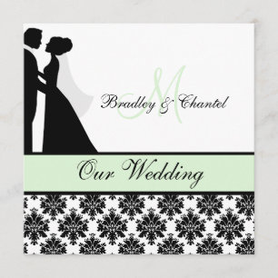 Mint Green Mariage Couple Faire-part de mariage