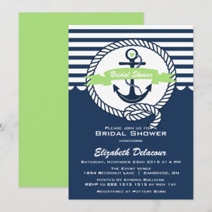 Mint Green Marine Nautical Bridal Show Invitation