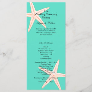 Mint Green Starfish Grand mariage Programme Modèle