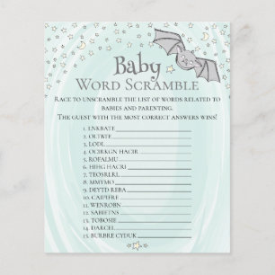 Mint Neutral Mot Bébé Baby shower Jeu