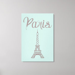 Mint Paris Tour Eiffel Toile Mur Art