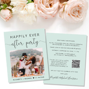 Mint Photo QR Code Mariage Réception Invitation