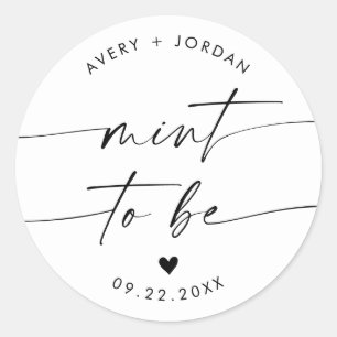 Mint to Be Wedding Favor Sticker   Mariage moderne