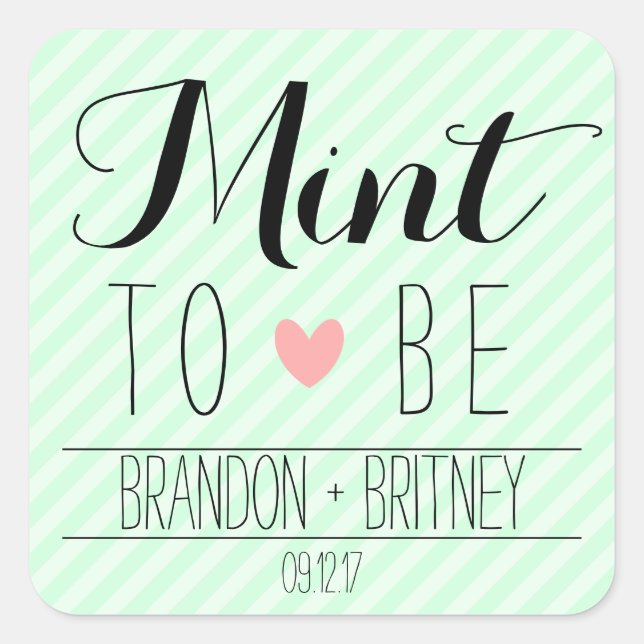Mint to Be Wedding Stickers (Devant)