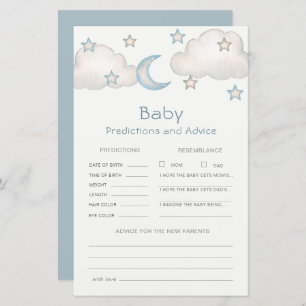 Mint Turquois Boy Baby shower Prédictions et conse