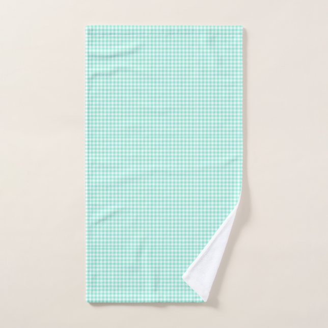 Mint Vert En vichy Motif Petit chèque Plaid (Serviette à main)