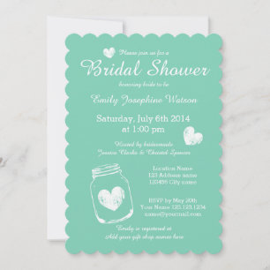 Mint vintage mât jarre nuptiale invitation douche