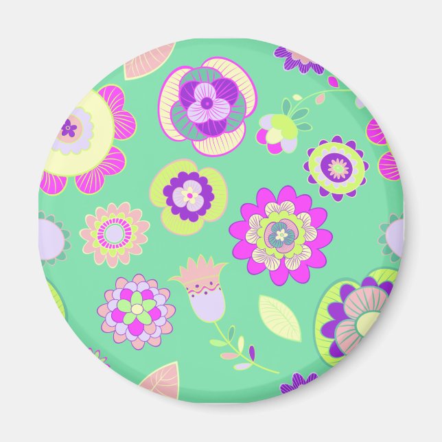 Minty Floral Magnets (Devant)