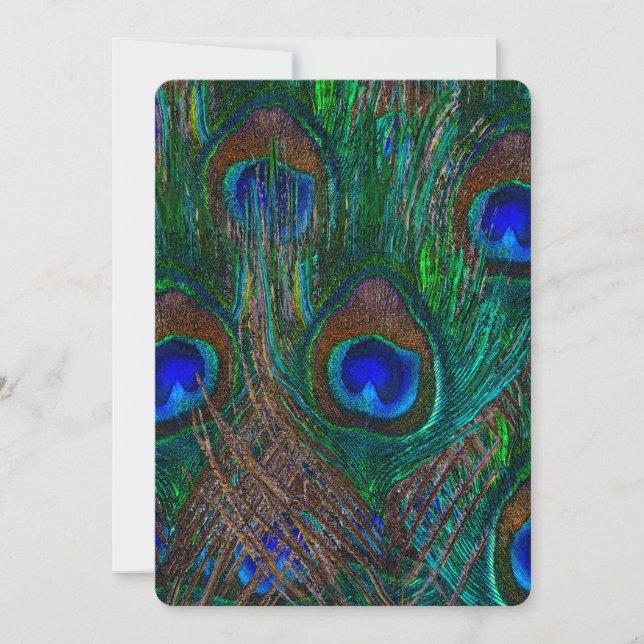 Minuit Peacock Plumes Etching Style Décor (Devant)