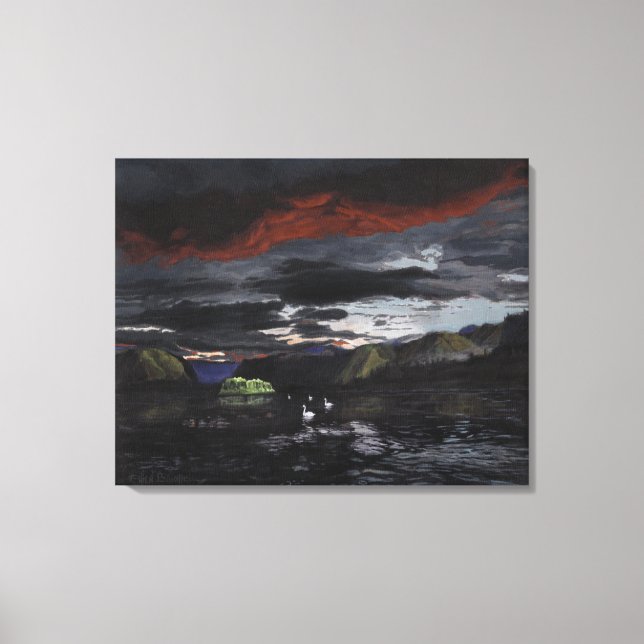 Minuit sur le fleuve Yukon : Toile non découpée (Recto)