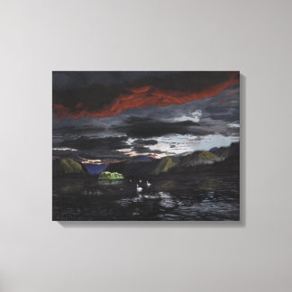 Minuit sur le fleuve Yukon : toile Taille standard