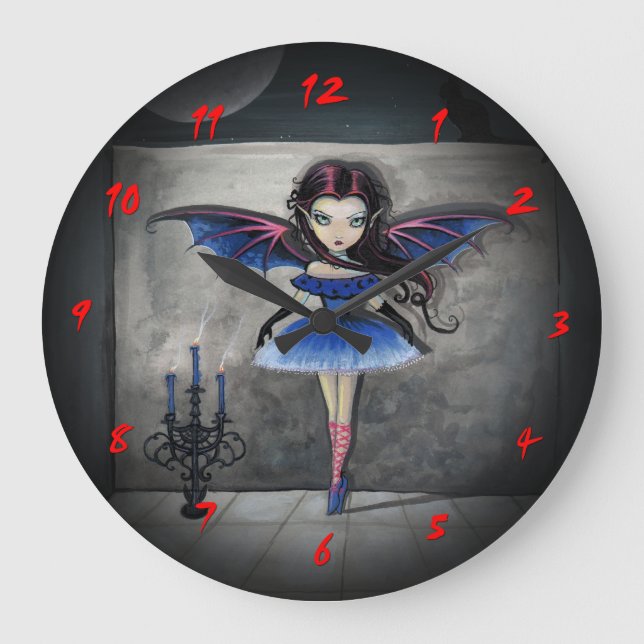 Minuscule Danseur Vampire Horloge d'art gothique (Recto)