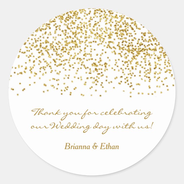 Minuscule Dots Or Confetti Stickers Mariage modern (Devant)