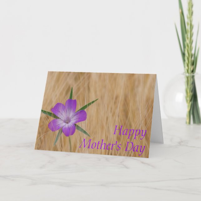 Minuscule Fleur violette Carte de Fête des Mères (Devant)
