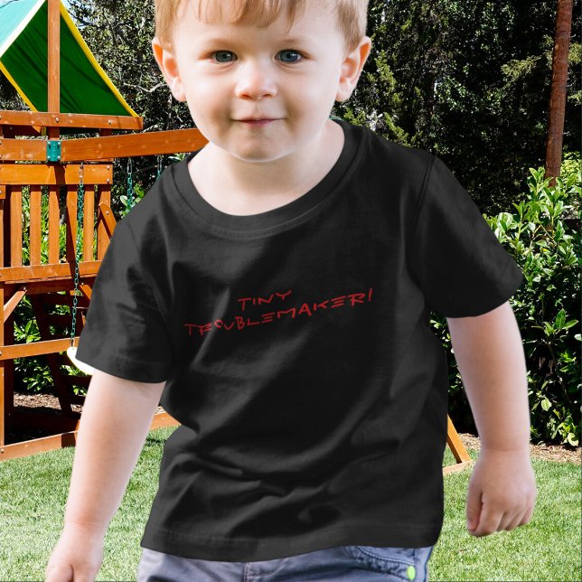 Minuscule Troublemaker Funny Toddler T-shirt (Créateur téléchargé)
