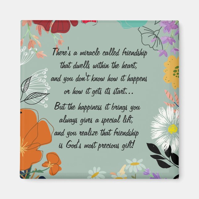 Miracle Of Friendship Poem Magnet (Devant)