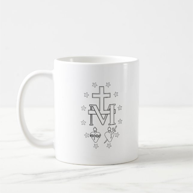 Miraculous Medal (Rear Image) Coffee Mug (Gauche)