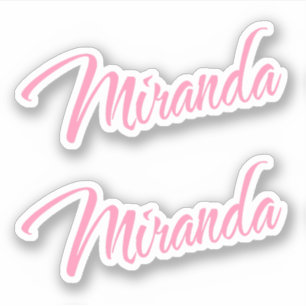 Miranda Nom décoratif en rose x2 Sticker