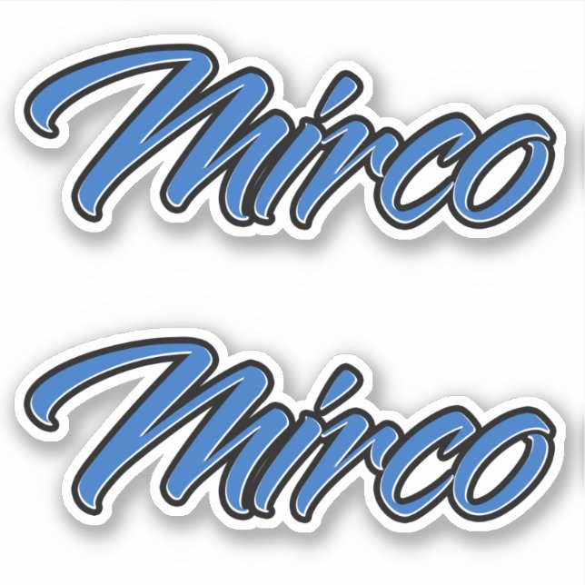 Mirco Nom autocollant Stickerset bleu (Devant)