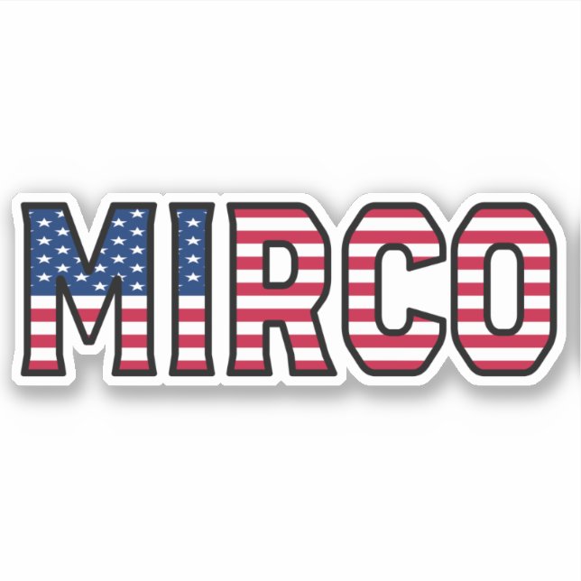 Mirco Nom Prénom USA Sticker Stickerset (Devant)