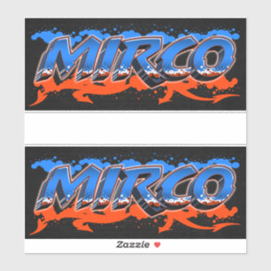 Mirco prénom nom graffiti autocollant sticker
