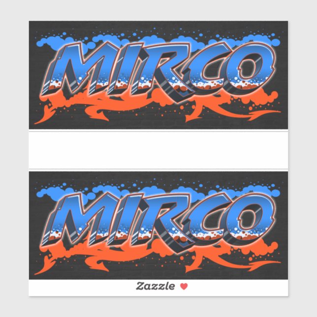 Mirco prénom nom graffiti autocollant sticker (Feuille)